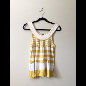 Free People Mustard & White Striped Sweater Tank